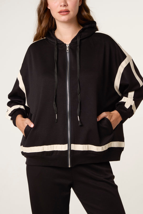 Qed London Contrast Stripe Hoodie & Jogger Set
