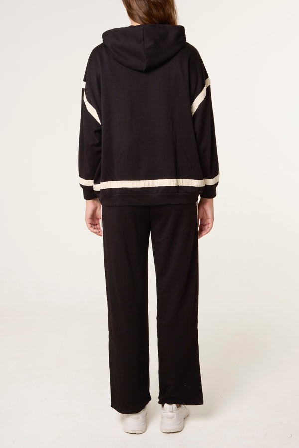 Qed London Contrast Stripe Hoodie & Jogger Set