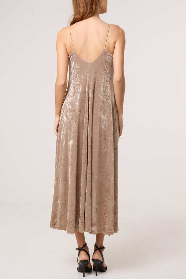 Qed London Cowl Neck Cami Velvet Midi Dress