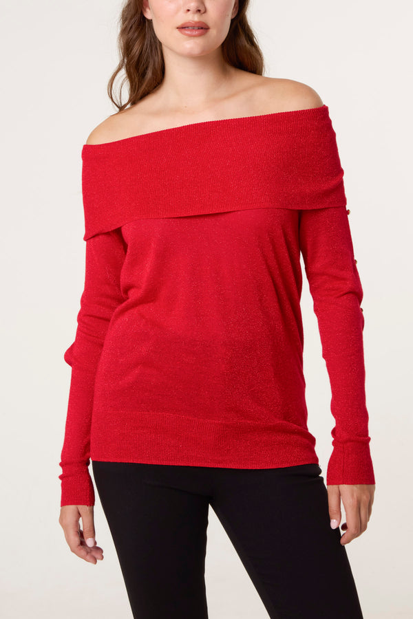qed london Cowl Neck Cut Out Sleeve Top