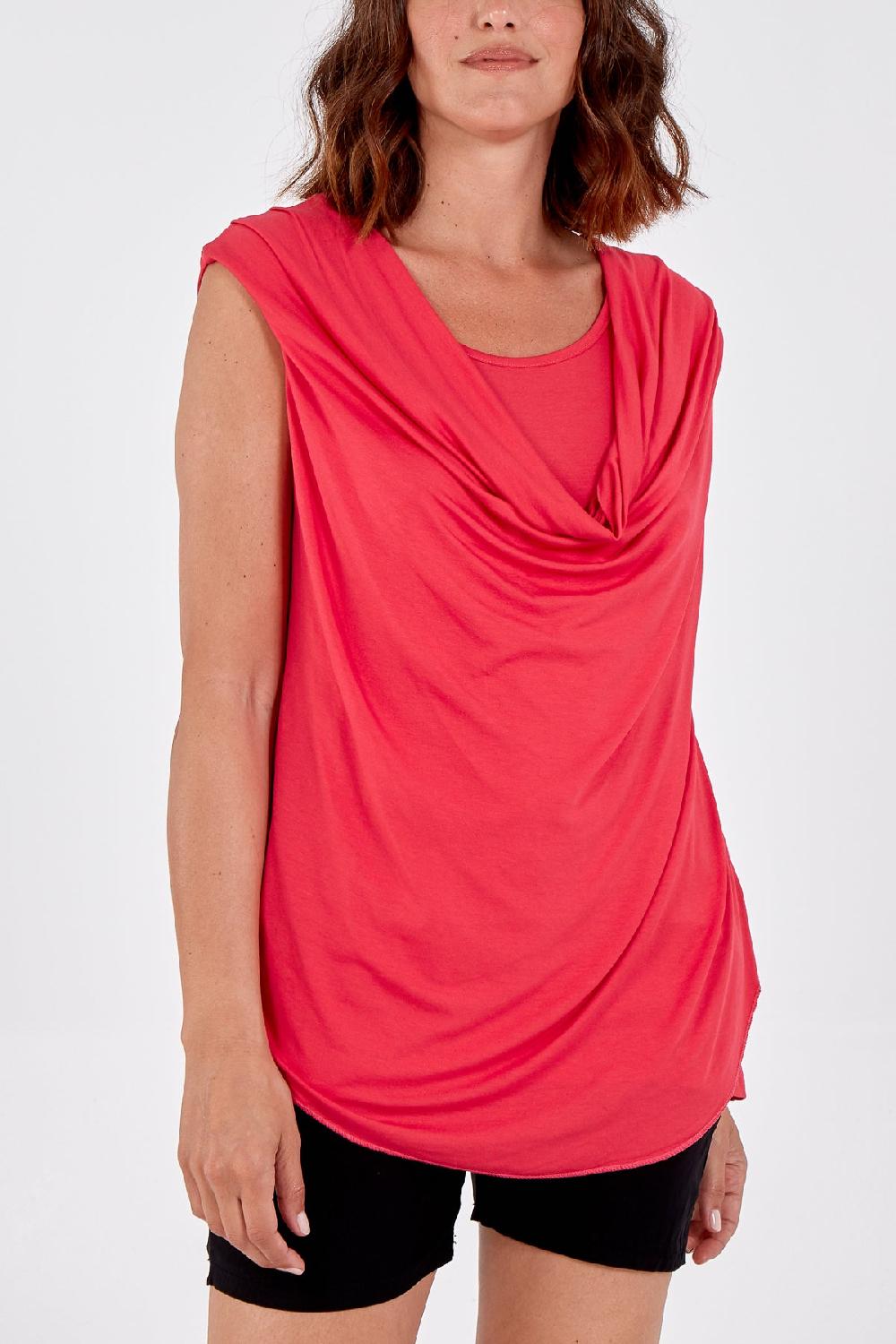 Qed London Cowl Neck Sleeveless Top