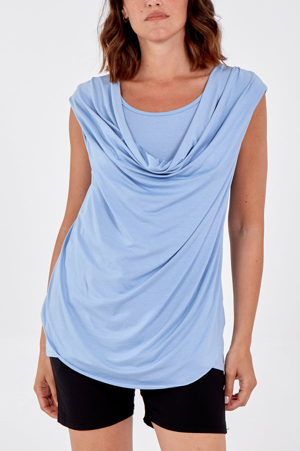 qed london Cowl Neck Sleeveless Top