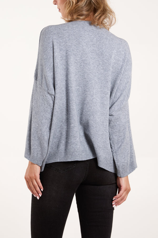 Qed London Crew Neck Drop Sleeve Jumper