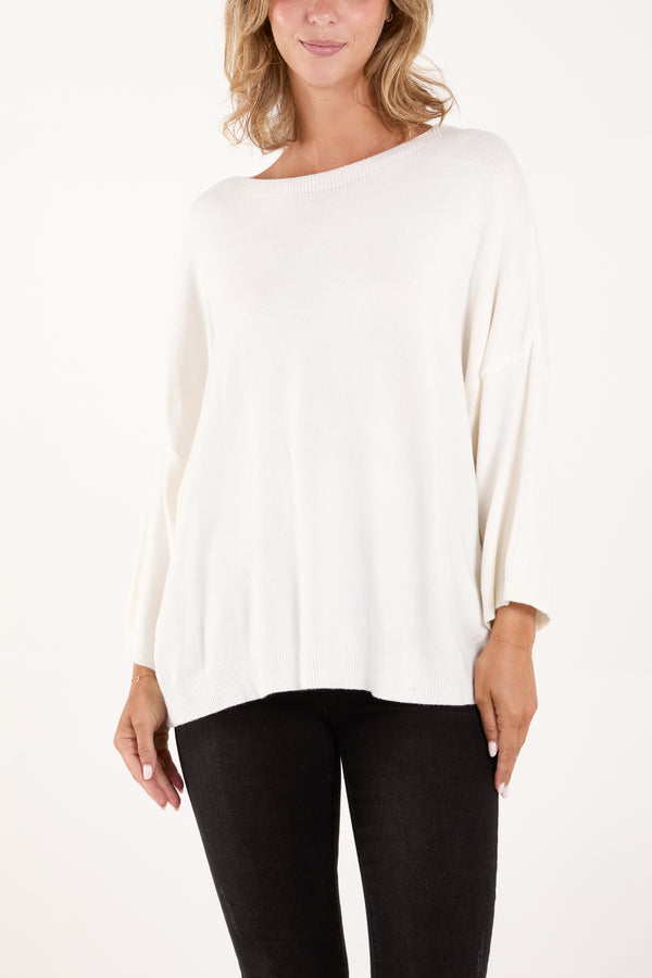 Qed London Crew Neck Drop Sleeve Jumper