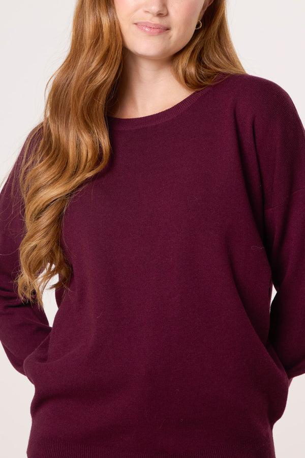 Qed London Crew Neck Fine Knit Jumper