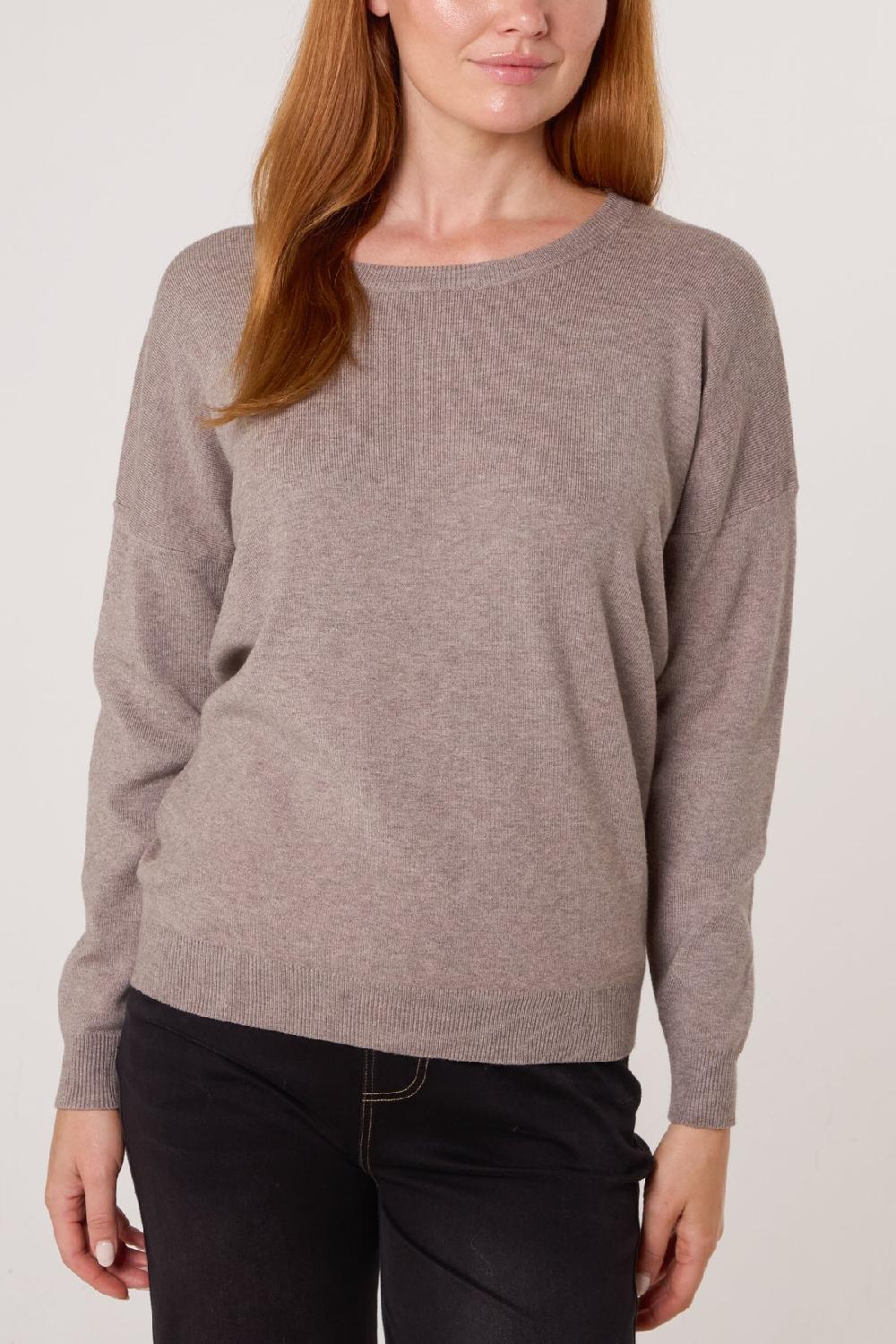 Qed London Crew Neck Fine Knit Jumper