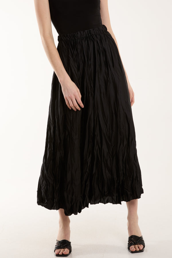 qed london Crinkle Satin Midi Skirt