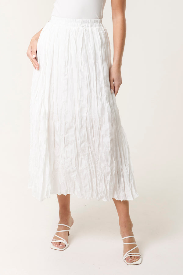 qed london Crinkled Texture Midi Skirt