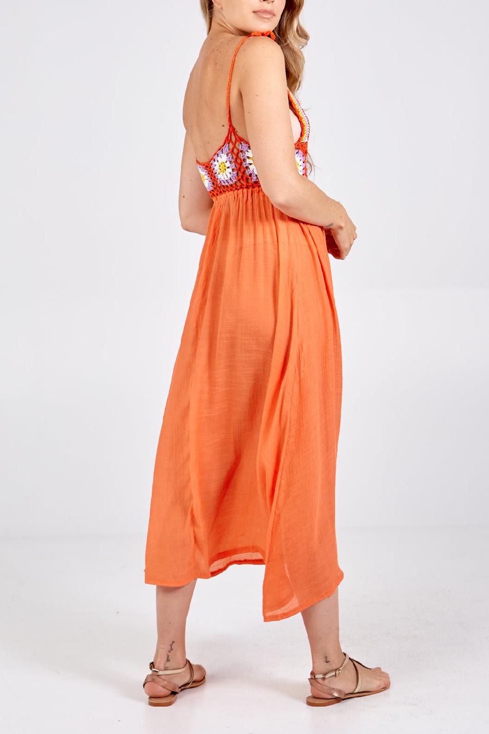 Qed London Crochet Cami Maxi Dress