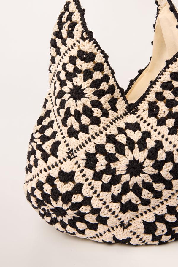 Qed London Crochet Hobo Tote Bag