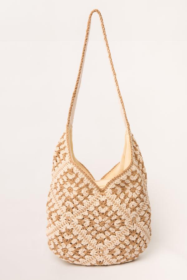 Qed London Crochet Hobo Tote Bag