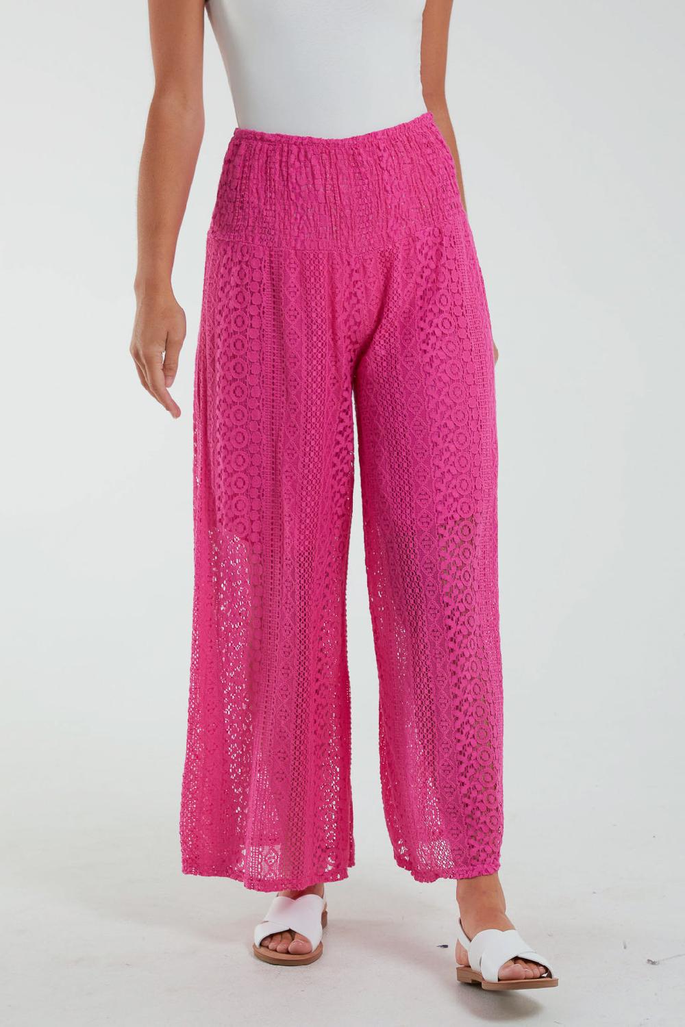 Qed London Crochet Shirred Waist Culottes