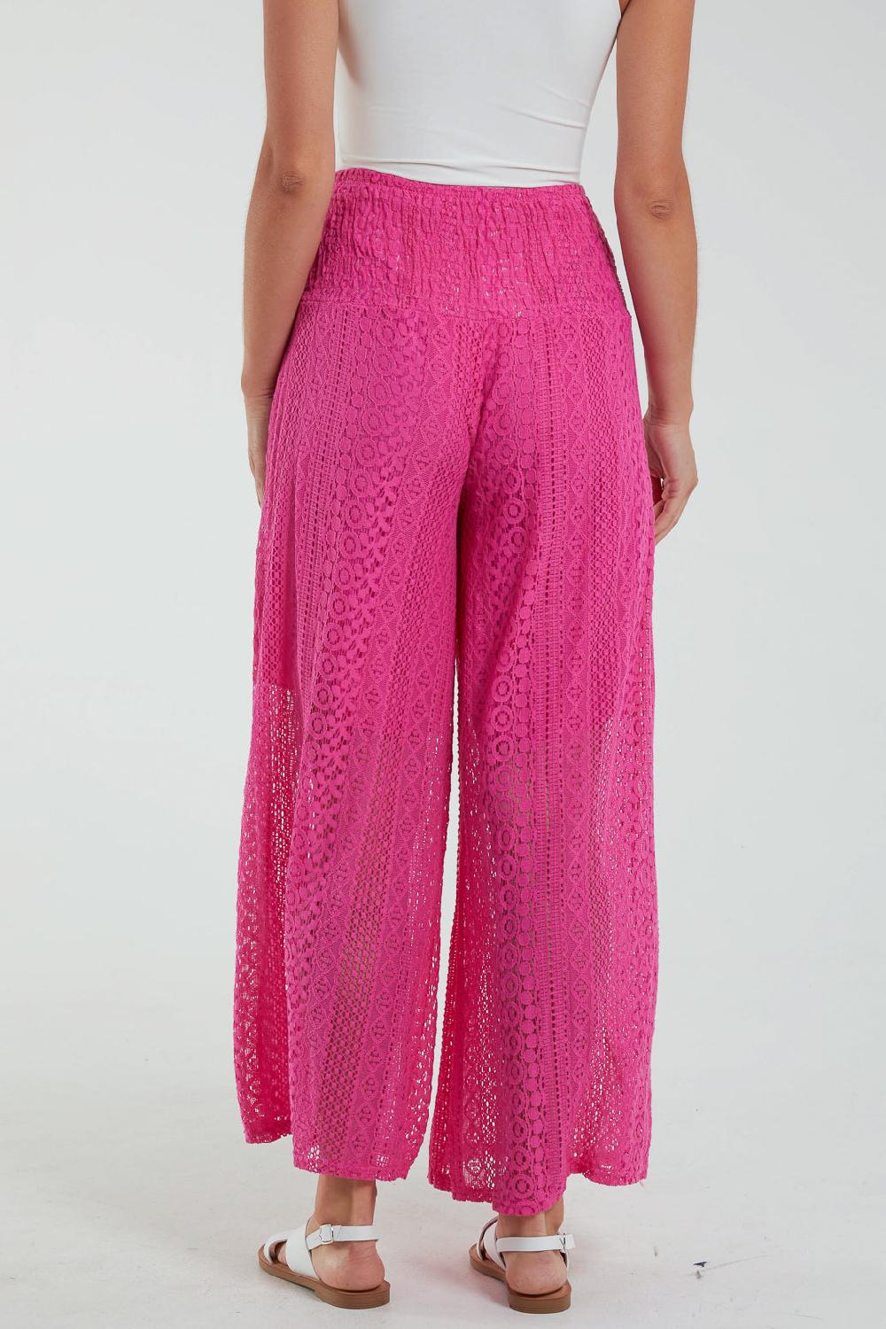 Qed London Crochet Shirred Waist Culottes