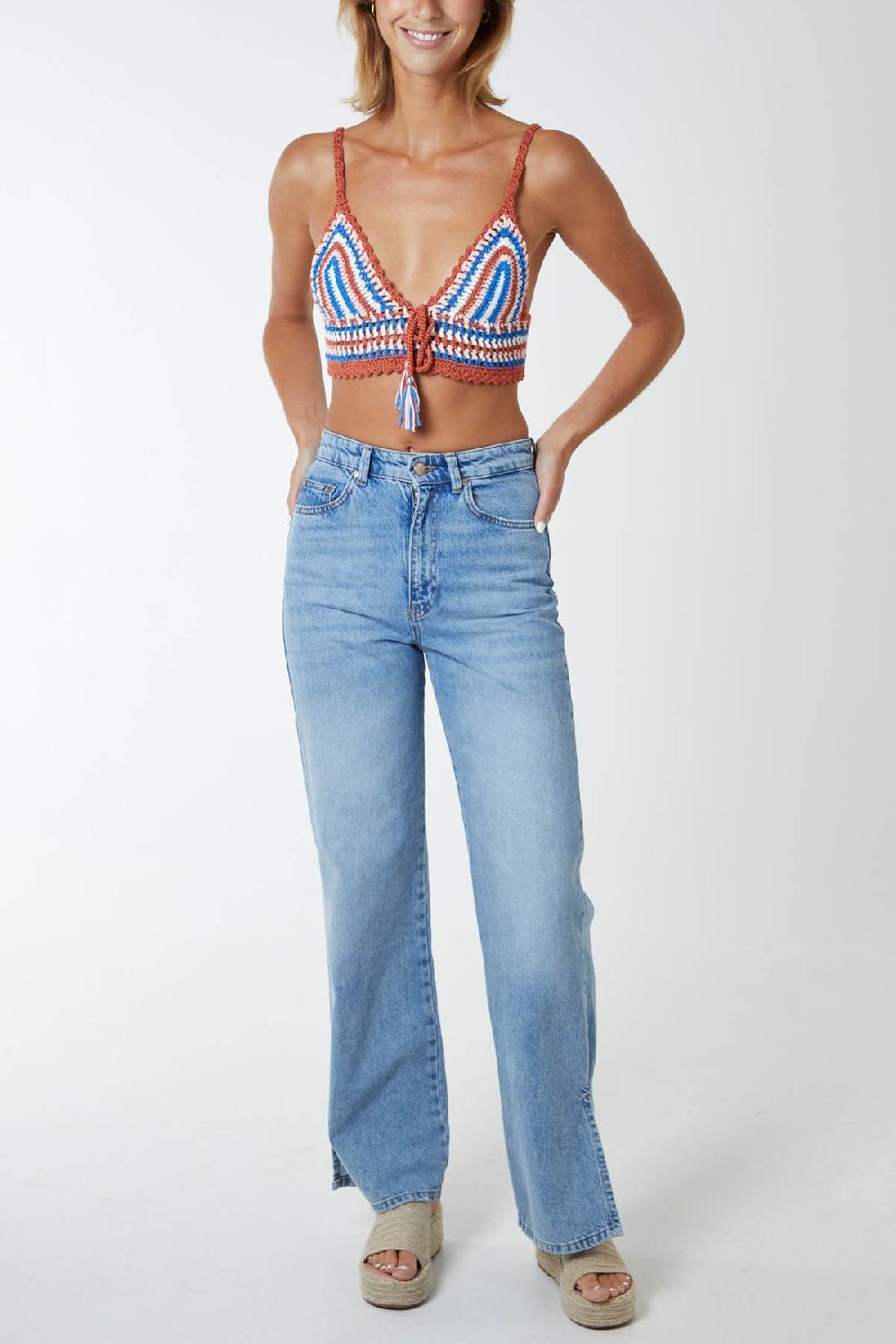 Qed London Crochet Tie Neck Bralet