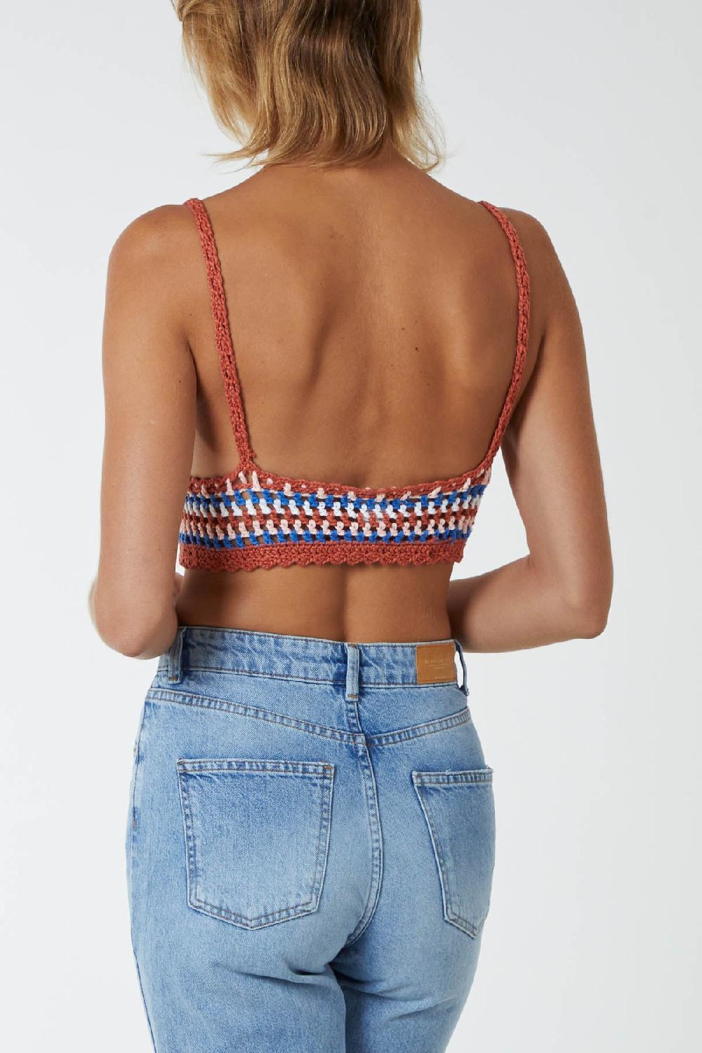 Qed London Crochet Tie Neck Bralet