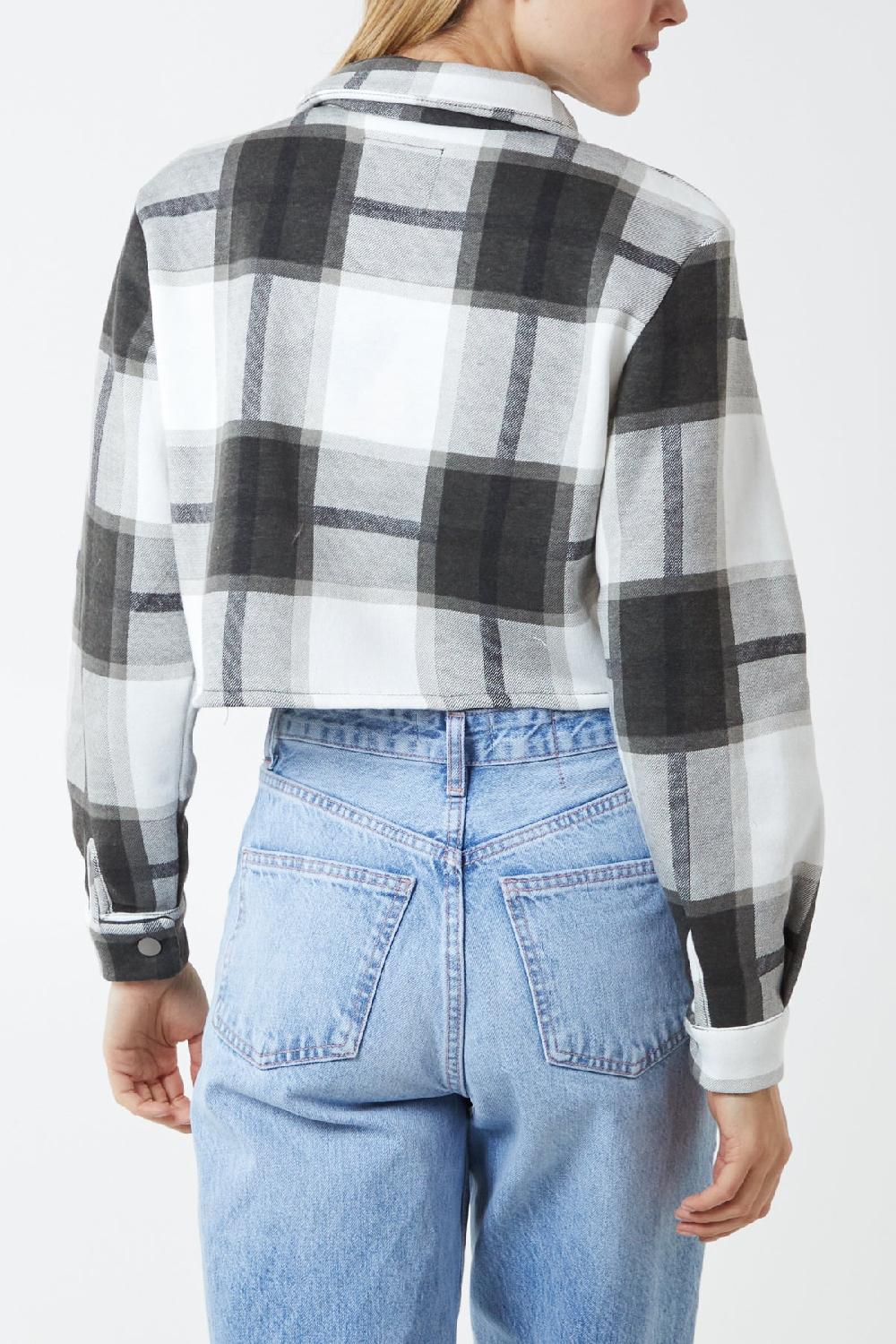 Qed London Crop Check Shacket