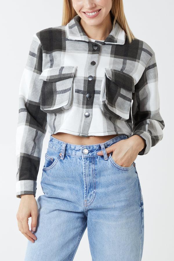 qed london Crop Check Shacket