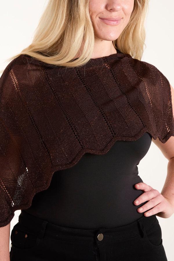 Qed London Cropped One Shoulder Poncho