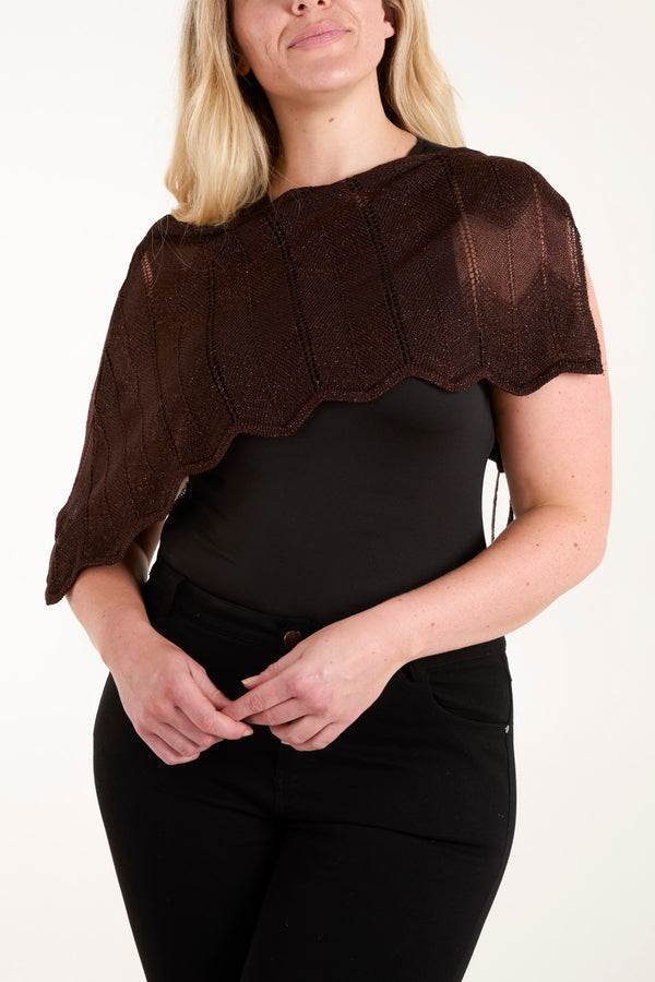 Qed London Cropped One Shoulder Poncho