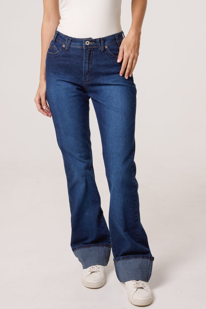 qed london Cuffed Ankle & Detail Pocket Jeans