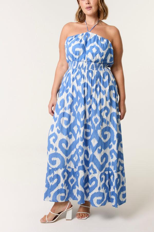 Qed London Curve Bandeau Shirred Waist Maxi Dress