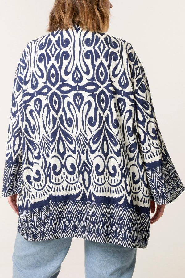 Qed London Curve Border Print Kimono