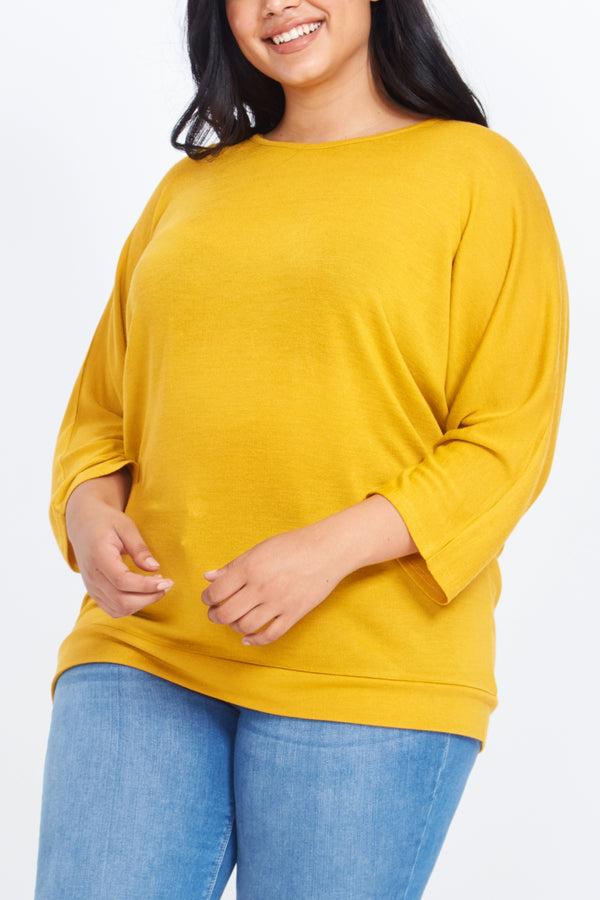 Qed London Curve Button Back Long Sleeve Top