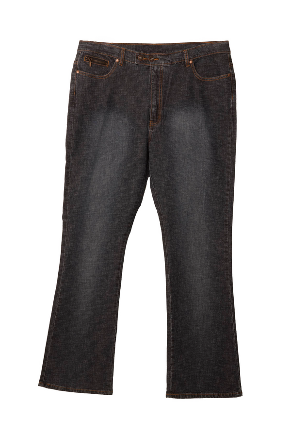 qed london Curve Dark-Denim Double Button Jeans