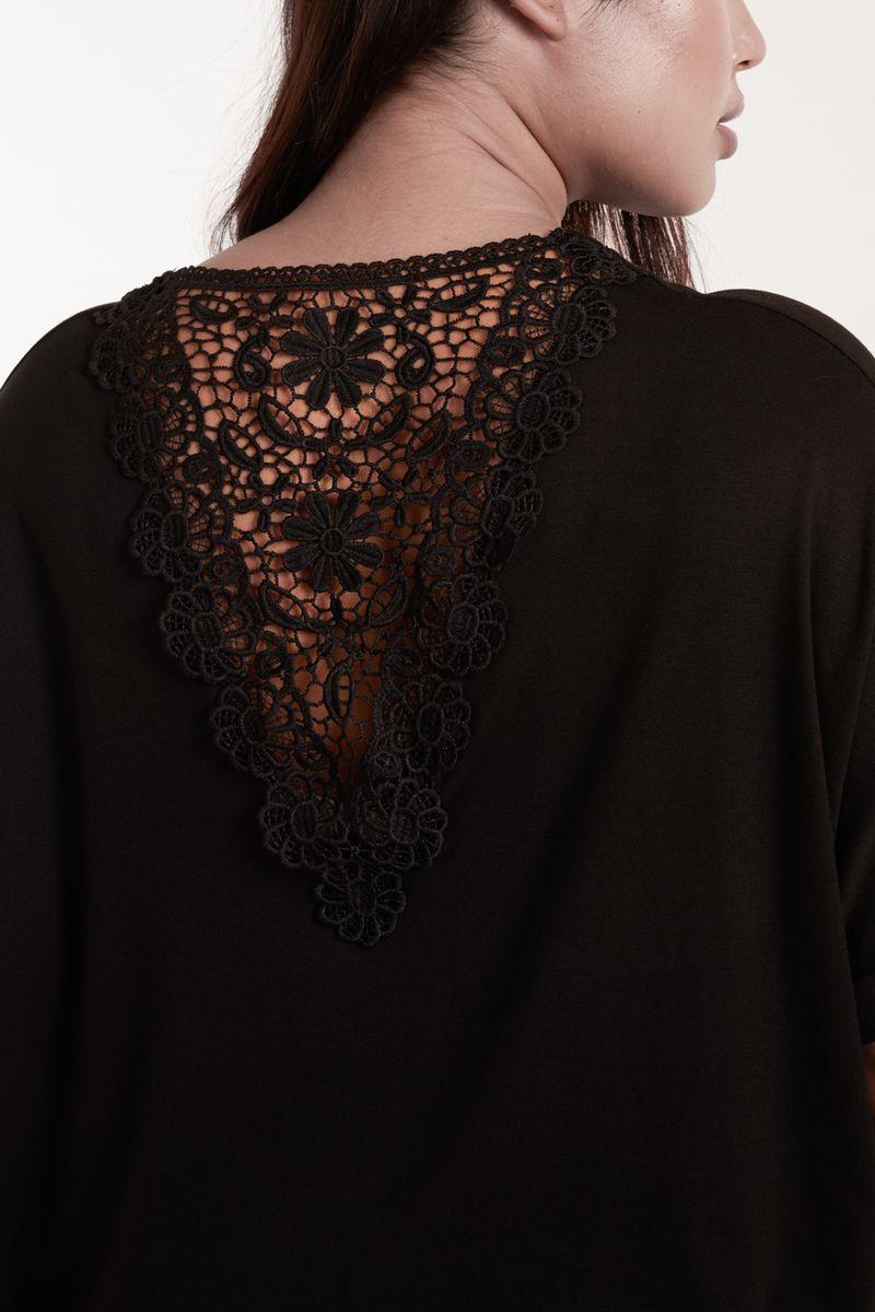 Qed London Curve Floral Crochet Back Top