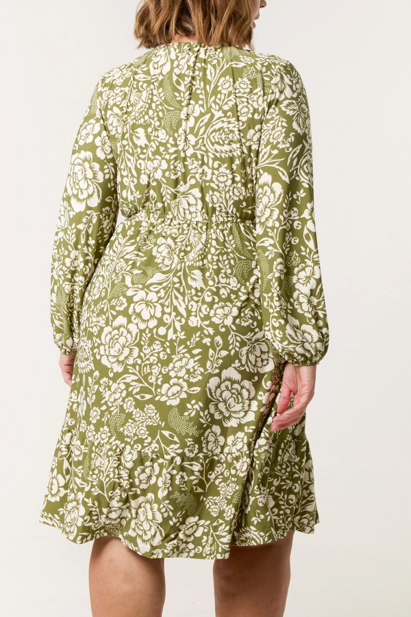 Qed London Curve Floral Print Stretch Dress