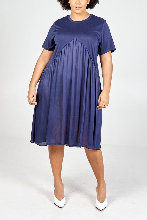 qed london Curve Frill Point Midi Dress