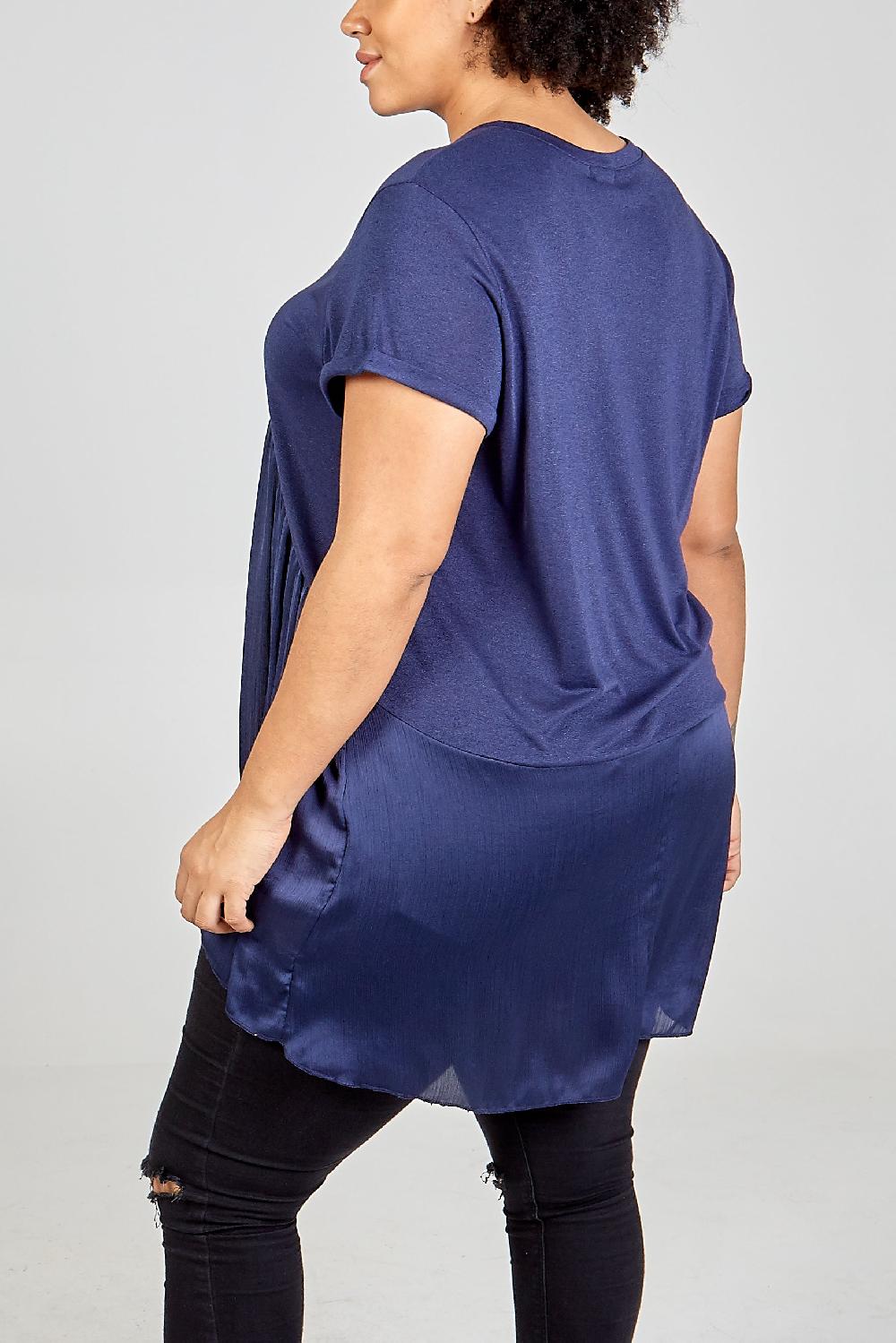 Qed London Curve Satin Insert High Low Top