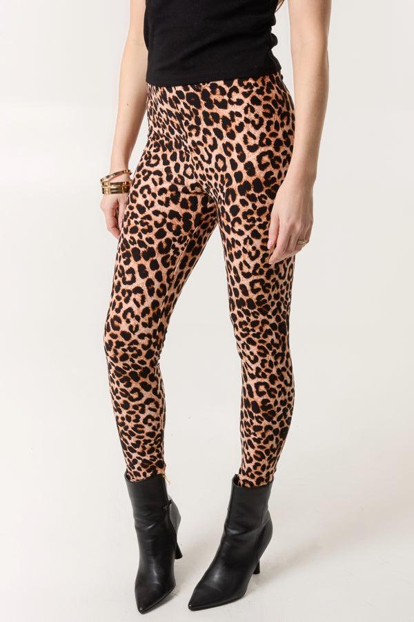 qed london Curve Soft Touch Leopard Print Leggings