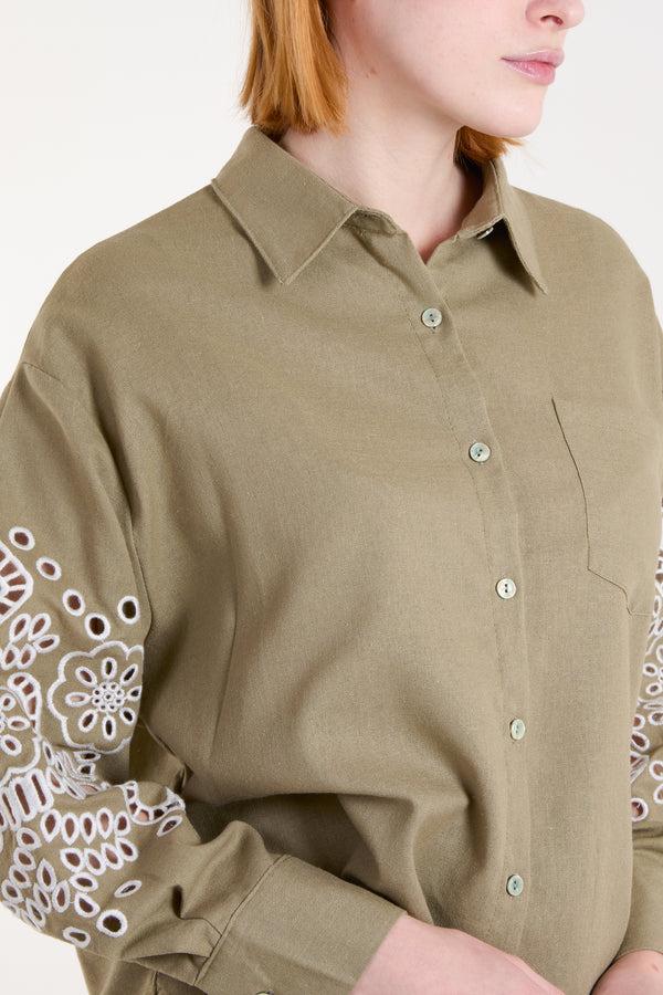 Qed London Cutwork Linen Shirt