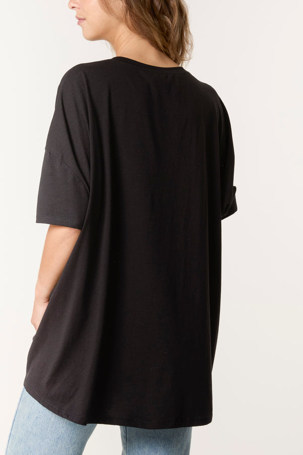 Qed London Denim "M" Boxy T-Shirt