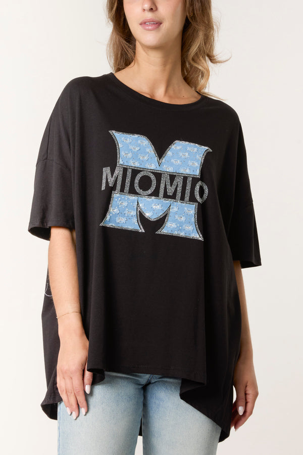 qed london Denim "M" Boxy T-Shirt