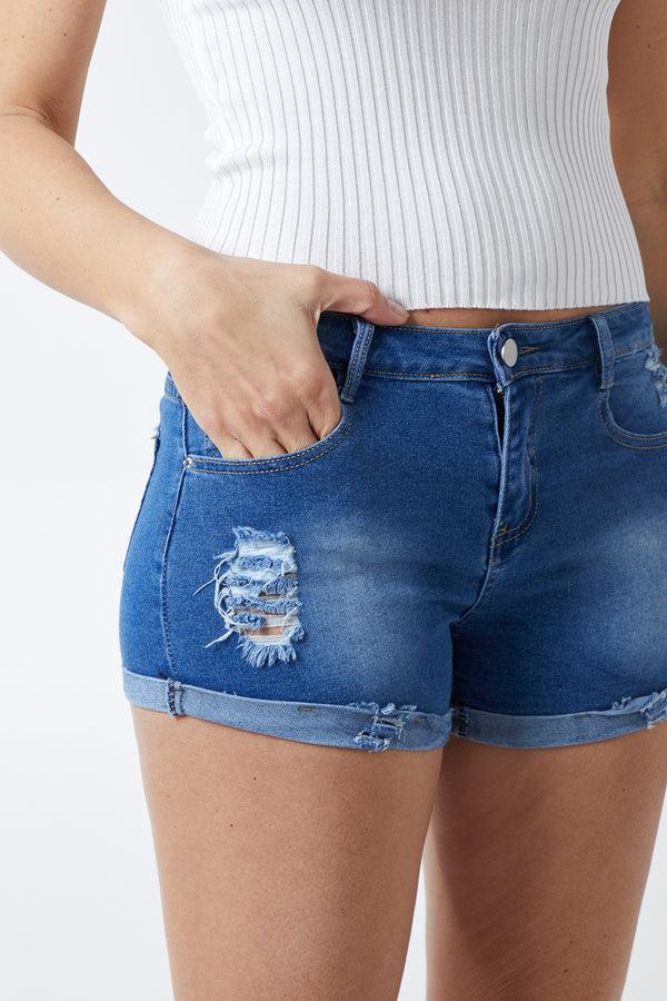 qed london Denim Shorts