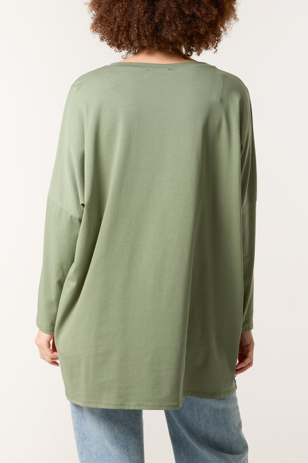 Qed London Diamante "Amour" & Hearts Long Top