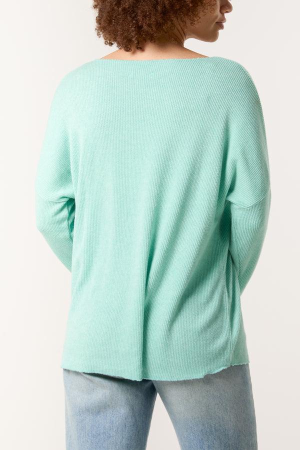 Qed London Diamante Design Wool Blend Jumper