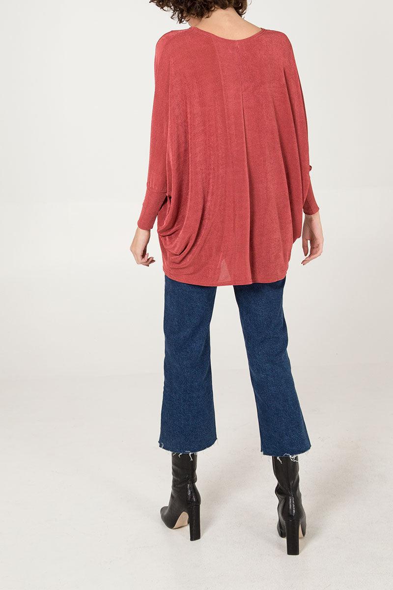 Qed London Diamante Heart Oversized Top