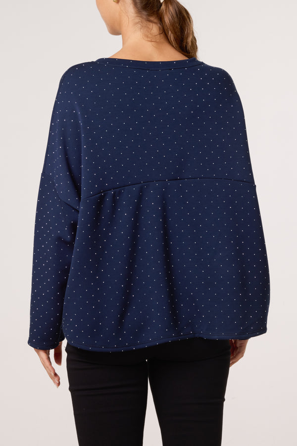 Qed London Diamante Soft Touch Sweatshirt