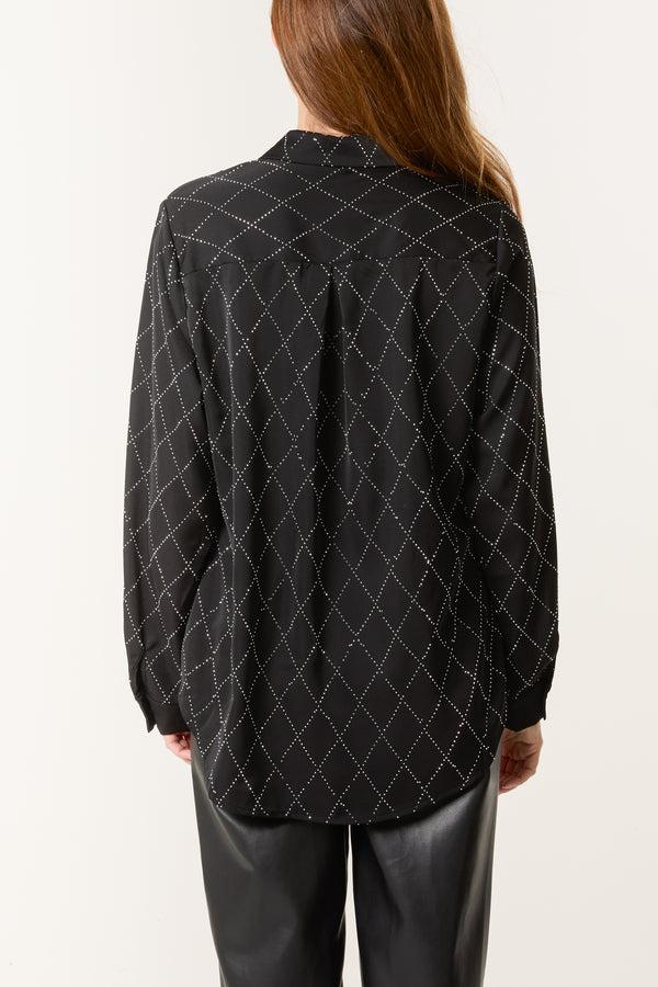 Qed London Diamond Embellished Shirt