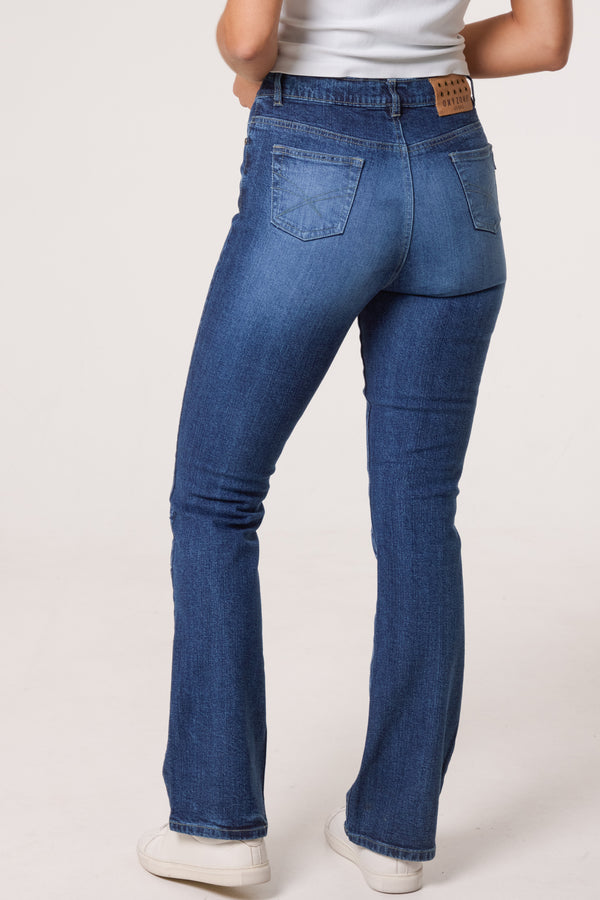 Qed London Distressed Flower Leg Jeans