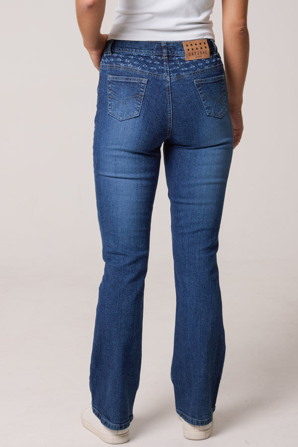Qed London Distressed Flower Side Jeans