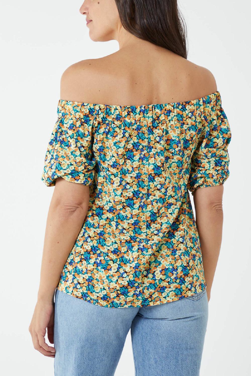 Qed London Ditsy Floral Bardot Top