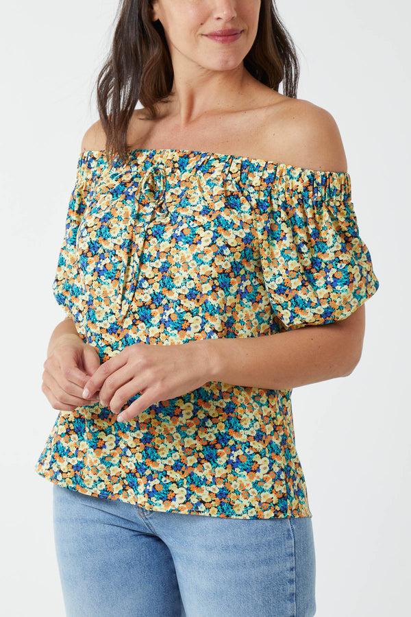qed london Ditsy Floral Bardot Top