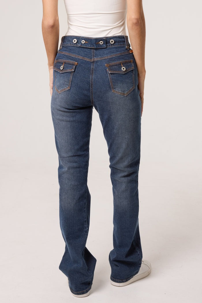 Qed London Double Button Waistband Pocket Jeans