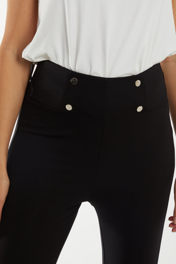 Qed London Double Gold Button Front Legging