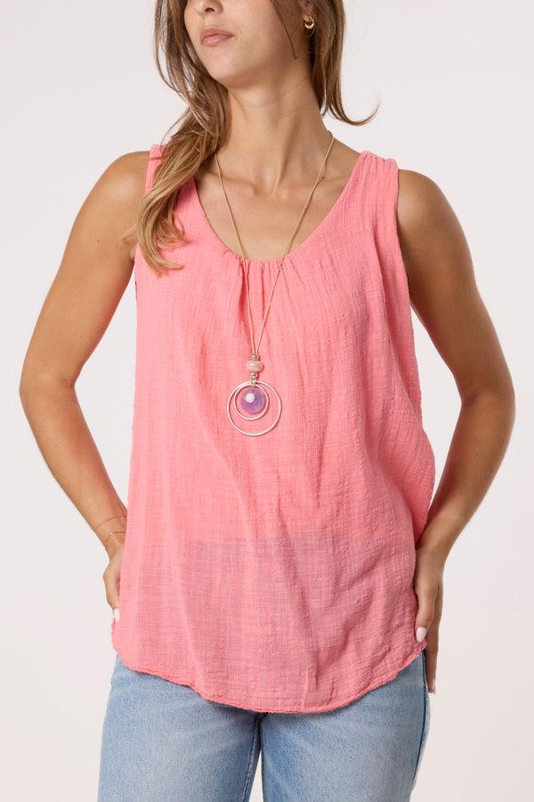 qed london Double Layer Scoop Neck Necklace Vest