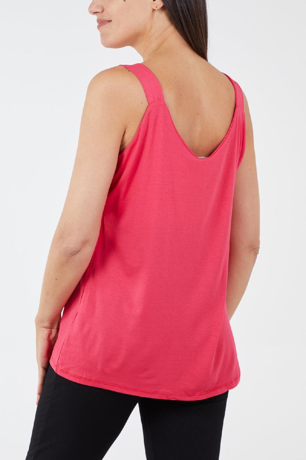 Qed London Double Layer Scoop Neck Vest